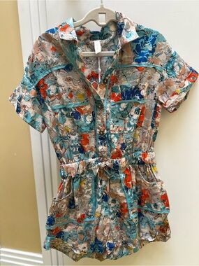 Zimmermann Multicolor Floral Print Kids One-Piece Romper